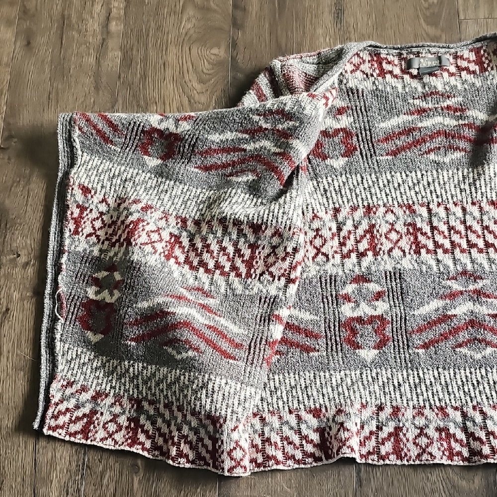 Natural Reflections Sweater Open-Front Stripe Knit Cardigan Aztec Bohemian Large - Picture 7 of 8